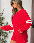 Varsity Stripe Sweatshirt and Short Set