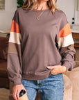 Colorblock Drop Shoulder Pullover Sweatshirt