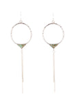 Turquoise and Sterling Silver Chain Fringe Front Hoop