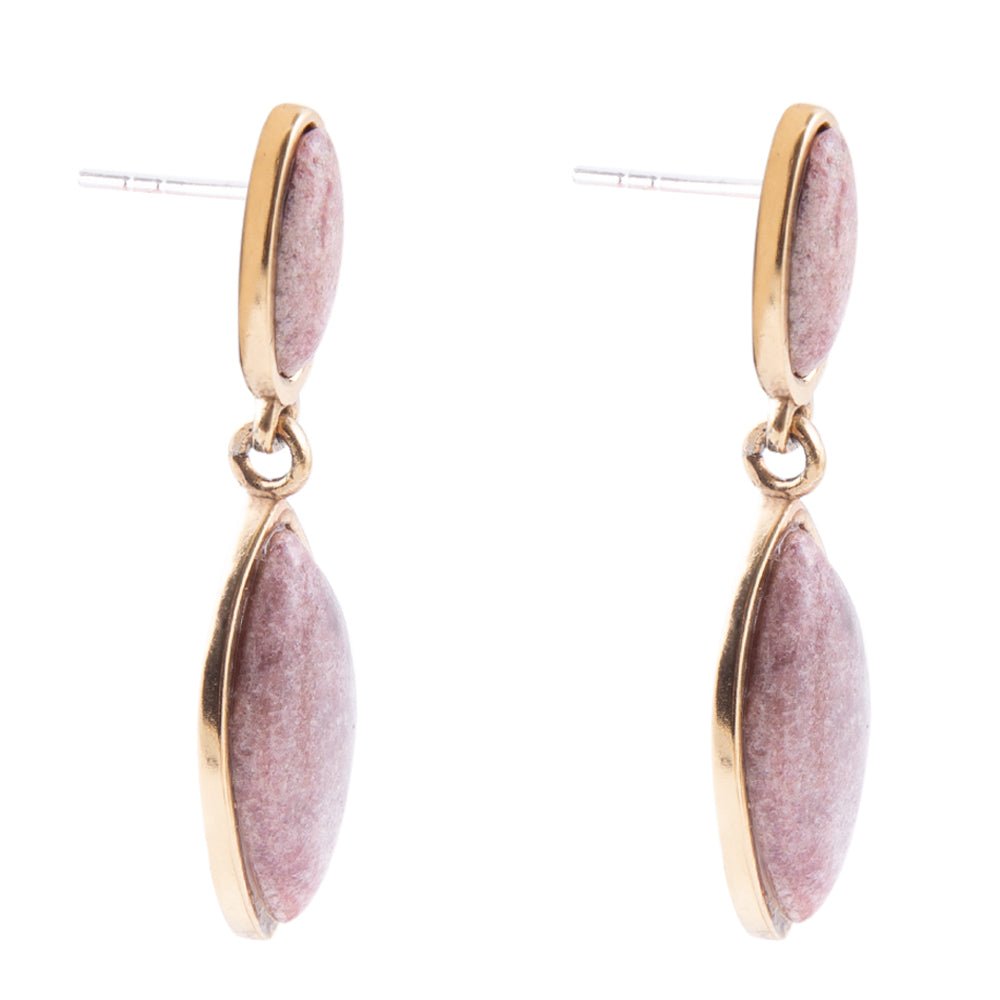 Champion Double Drop Rhodonite Earrings
