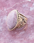 Champion Pink Rhodonite Golden Cocktail Ring