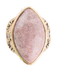 Champion Pink Rhodonite Golden Cocktail Ring