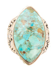 Champion Blue Turquoise Golden Cocktail Ring