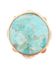 Champs Blue Turquoise and Coral Golden Statement Ring