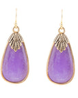Charleston Purple Quartz Golden Drop Earrings