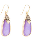 Charleston Purple Quartz Golden Drop Earrings