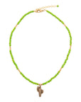 Charmed Cactus Lime Green Turquoise Golden Pendant Necklace