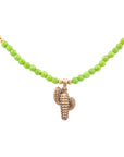 Charmed Cactus Lime Green Turquoise Golden Pendant Necklace
