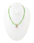 Charmed Cactus Lime Green Turquoise Golden Pendant Necklace