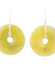 Chartruese Lemon Jade Disc Earrings