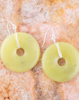 Chartruese Lemon Jade Disc Earrings