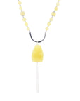 Chartruese Lemon Jade Long Pendant Necklace