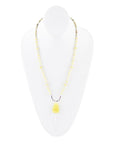 Chartruese Lemon Jade Long Pendant Necklace