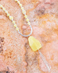 Chartruese Lemon Jade Long Pendant Necklace