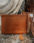 Stockdale Checkered Cowhide Wristlet Pouch