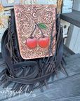 Cherry Crush Tooled Leather Purse