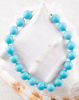 Chunky Blue Magnesite Round Necklace