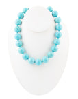 Chunky Blue Magnesite Round Necklace