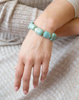 Chunky Green Amazonite Golden Toggle Bracelet