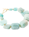 Chunky Green Amazonite Golden Toggle Bracelet