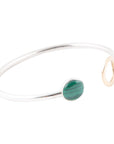 Circle Two Toned Green Malachite Cuff Bracelet