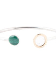 Circle Two Toned Green Malachite Cuff Bracelet