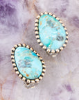 Clip On Blue Turquoise Golden Earrings