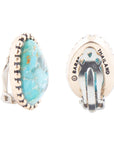 Clip On Blue Turquoise Golden Earrings