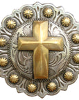 AJ Tack Gold Cross Berry Concho