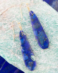Cobalt Blue Lapis Long Earrings