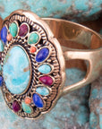 Concho Colorful Golden Statement Ring