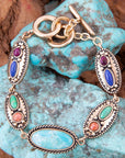 Concho Colourfull Golden Link Bracelet