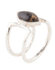 Cooling Trend Black Shungite Matrix and Sterling Silver Ring