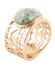 Cut it Out Blue Turquoise Golden Ring