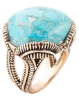 Corinth Blue Turquoise and Golden Statement Ring
