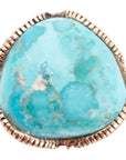 Corinth Blue Turquoise and Golden Statement Ring