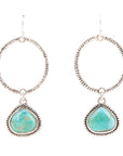 Corinth Blue Turquoise Charms Sterling Silver Earrings