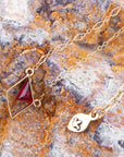 Corundum and Bronze Triangle Necklace