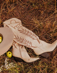 The Out West Tall Cowboy Boot in Cream