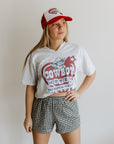 Cowboy Motel Raw Cut V-neck Graphic Tee