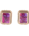 Credence Genuine Purple Turquoise Post Earrings