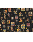 Vintage Cowboy Collage Western Curtains 52" x 63" Made in America