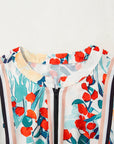 Floral Half Zip Ruffle Mini Dress