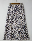 Johanna Leopard Print High Waist Midi Skirt