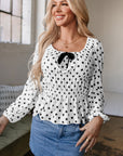 Jolene Polka Dot Peplum Top