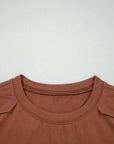 Solid Raw Seam Long Sleeve Top