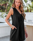 Lylah Pintuck Sleeveless Loose Romper