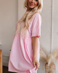 Estella Pocketed Raw Edge Babydoll Dress