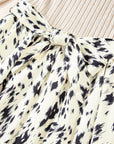 Leopard Patchwork Ribbed Knit Belted Dress