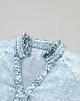 Zaylee Acid Wash Retro Half Sleeve Flared Denim Dress